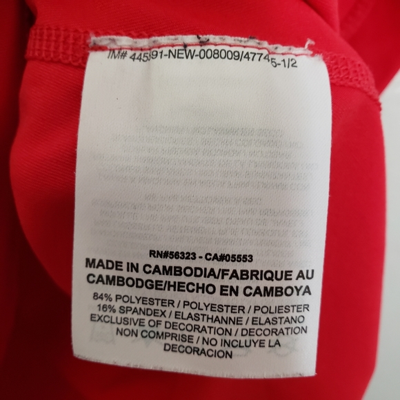 NIKE Pro Dri-Fit V-Neck Red Short Sleeve Top XL - Picture 7 of 7